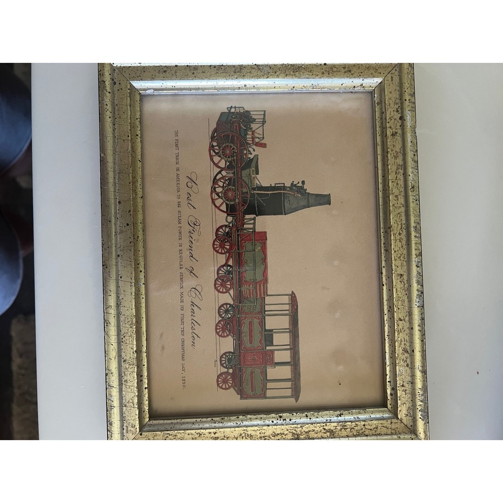 Vintage Best Friend of Charleston Steam Train Framed Print Historical Art 8x6